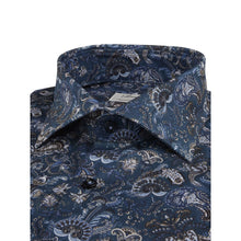 Load image into Gallery viewer, Stenstroms Floral Patterned Twill Shirt in Navy

