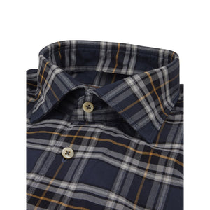 Stenstroms Casual Checked Oxford Shirt in Blue