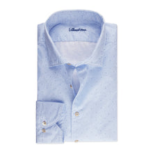 Load image into Gallery viewer, Stenstrom&#39;s Casual Houndstooth Twill Shirt in Light Blue
