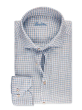 Load image into Gallery viewer, Stenstroms Blue Checked Linen Shirt
