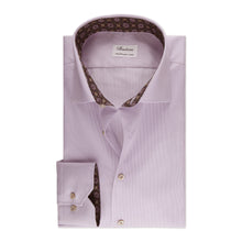 Load image into Gallery viewer, Stenstroms Striped Contrast Twill Shirt in Lavender
