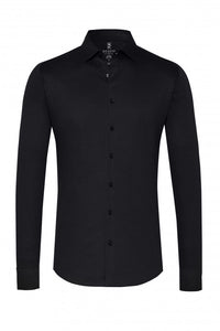 Desoto Pique LS Shirt in Black