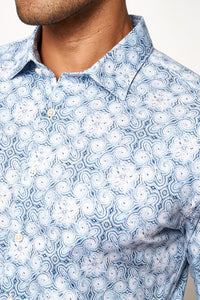 Desoto Short-Sleeve Solid Jersey Shirt in Blue Swirl