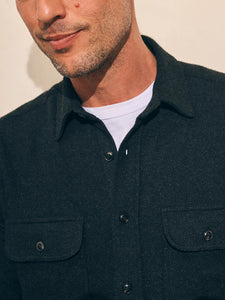 Faherty Men's Legend Sweater Shirt in Heathered Black Twill