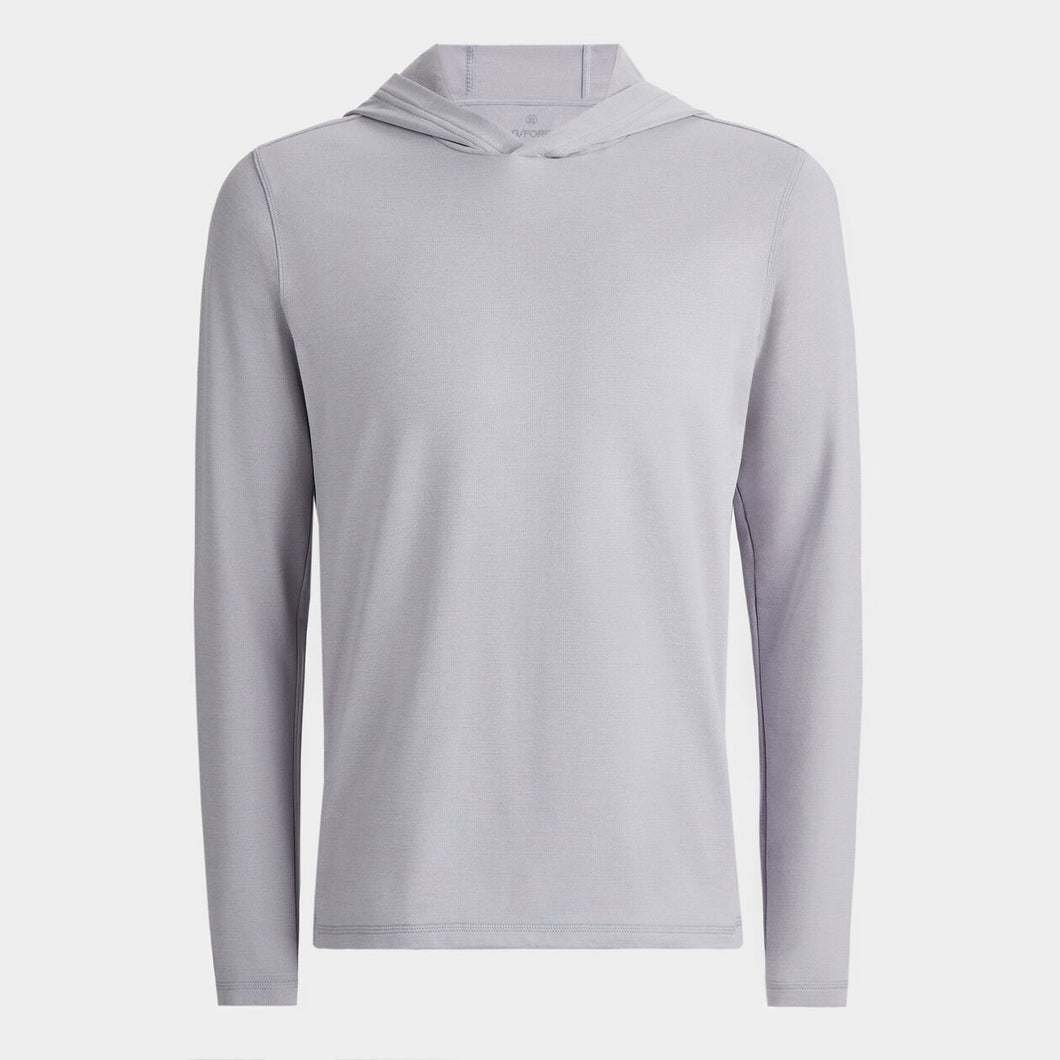 G/FORE Brushed Back Tech Hoodie in Light Heather Grey