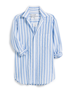 F&E Joedy Boyfriend Shirt in Wide White/Blue Stripe