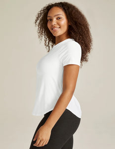 Beyond Yoga Featherweight On The Down Low Tee in Cloud White