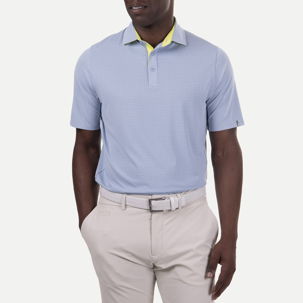 KJUS Savin Structure S/S Polo in Blue Fog