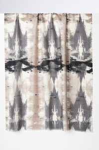 Women's Kinross Natural Ikat Print Scarf in Mushroom Multi