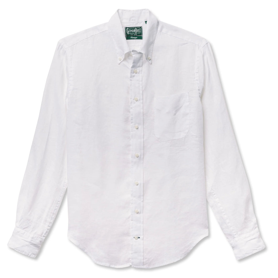 Gitman Vintage Linen Button-Down in White