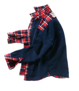 Relwen Men's Double-Faced Flannel in Red/Navy Plaid