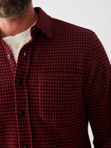 Faherty Men's Legend Sweater Shirt in Red/Black Gingham