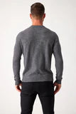 Raffi Cashmere V-Neck Sweater in Granite
