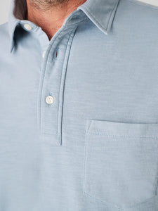 Faherty Men's Sunwashed Polo in Blue Breeze