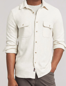 Faherty Men's Legend Sweater Shirt in Off White
