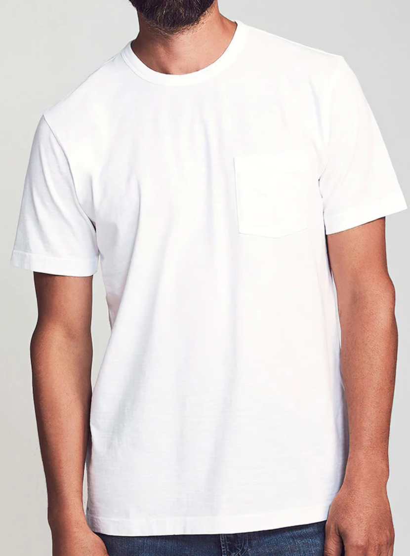 Faherty Men's Sunwashed Pocket Tee in White
