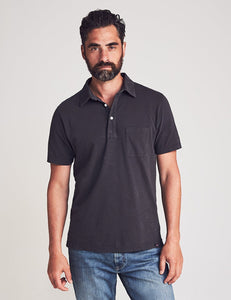 Faherty Men's Sunwashed Polo in Washed Black