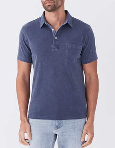 Faherty Men's Sunwashed Polo in Navy