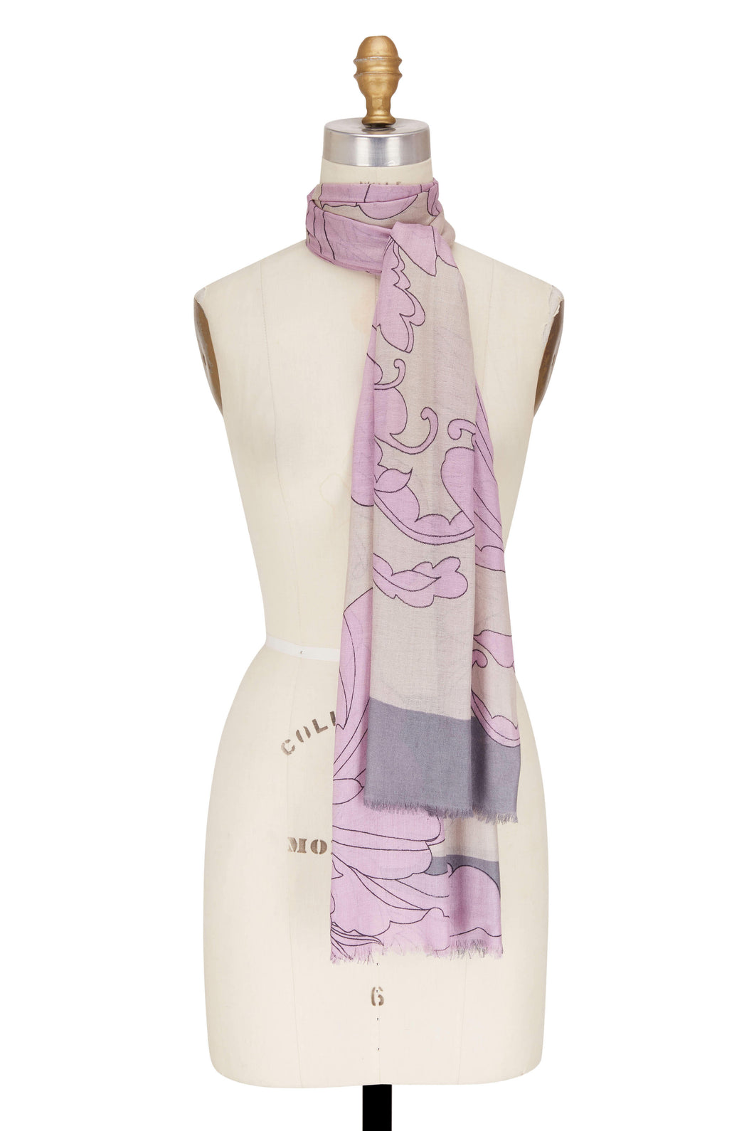 Women's Kinross Scroll Floral Print Scarf in Orchid Multi